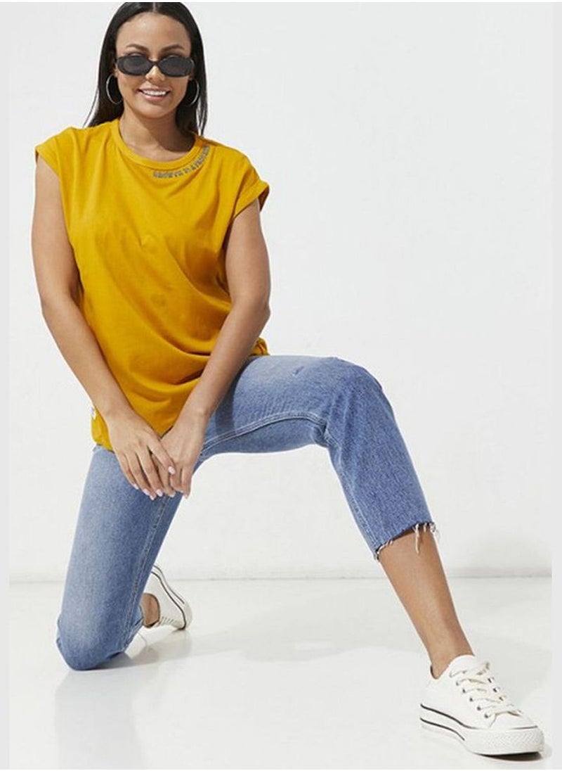 Aeropostale Short Sleeve with Embroidery On Neck Print At Back T-Shirt  - Image 4