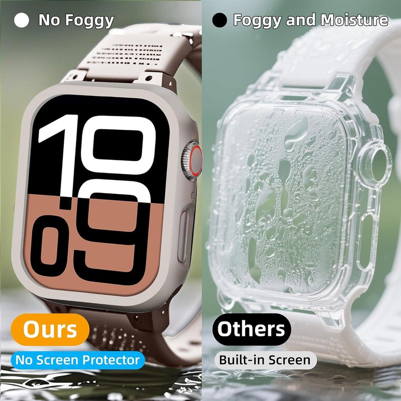 2 Pack [NO Screen Protector] Bumper Case for Apple Watch Series 10 46mm, Slim Thin Shockproof Bumper Cover, Hard PC Protective Frame All-Around Edge for iWatch 46mm Accessories, Starlight - Image 2