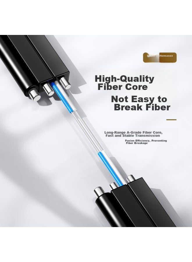 Ofnpftth Wanjeed Fiber Optic Cable, Outdoor Single-mode Dual-core Fiber Optic Line, 2-core 3-steel Wire, Fiber Optic Home Line, Black 50 Meters 2-19121 - Image 5