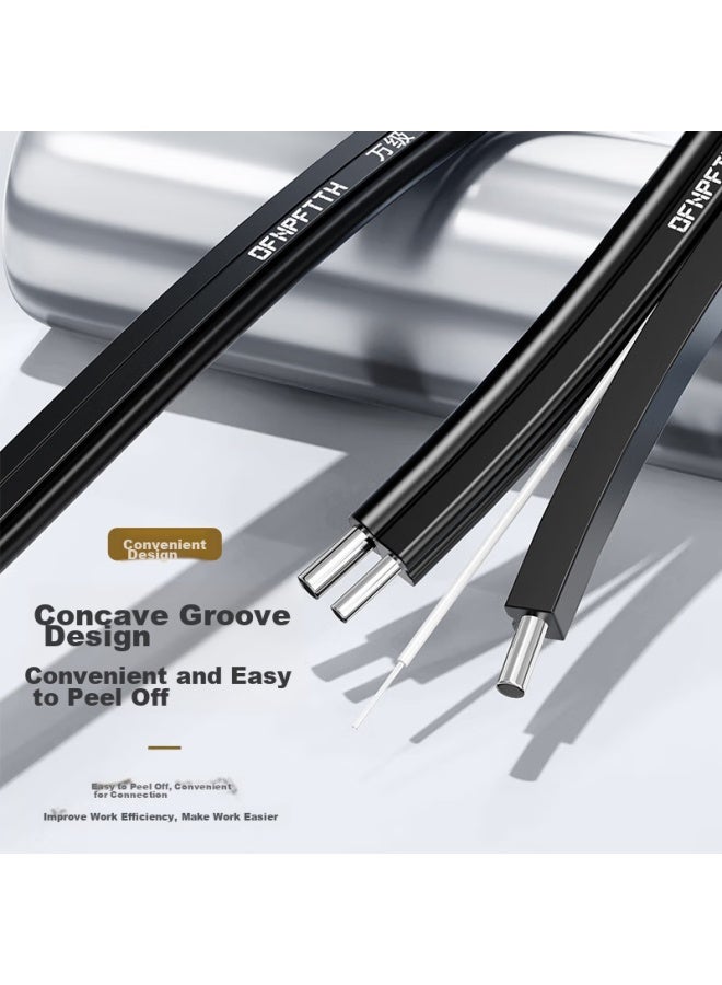 Ofnpftth Wanjeed Fiber Optic Cable, Outdoor Single-mode Dual-core Fiber Optic Line, 2-core 3-steel Wire, Fiber Optic Home Line, Black 50 Meters 2-19121 - Image 4