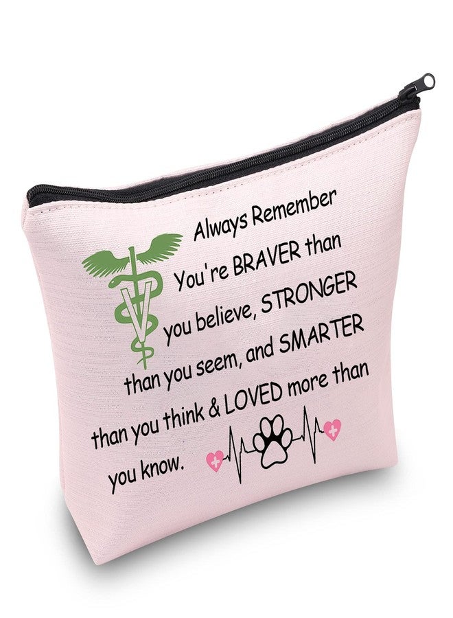 MBMSO Vet Tech Gifts Veterinarian Makeup Bag Vet Assistant Gifts Veterinary Student Gifts Zipper Pouch Travel Toiletry Bag Cosmetic Bag (Vet Tech bag pink) - Image 2