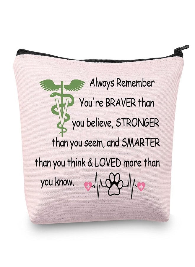 MBMSO Vet Tech Gifts Veterinarian Makeup Bag Vet Assistant Gifts Veterinary Student Gifts Zipper Pouch Travel Toiletry Bag Cosmetic Bag (Vet Tech bag pink) - Image 1