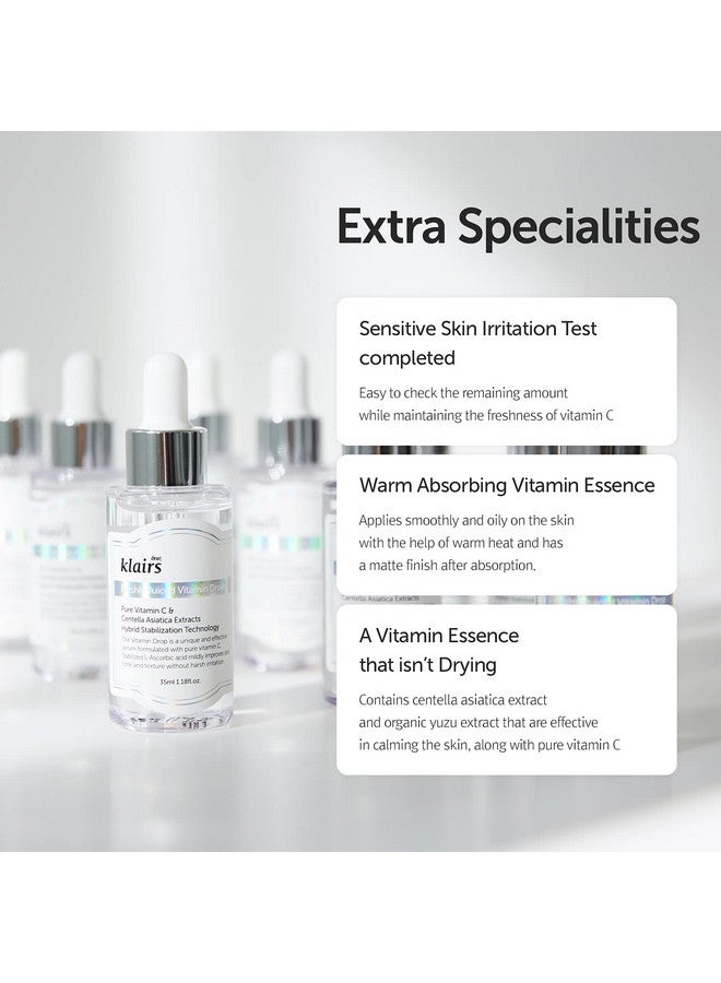 DearKlairs قطرات فيتامين مضغوطة طازجة 5% سيروم فيتامين سي النقي غير مسبب للحساسية 1.18 أونصة ؛ سيروم فيتامين سي حمض الأسكوربيك سيروم مضاد للأكسدة للوجه عناية بالبشرة الكورية - Image 4