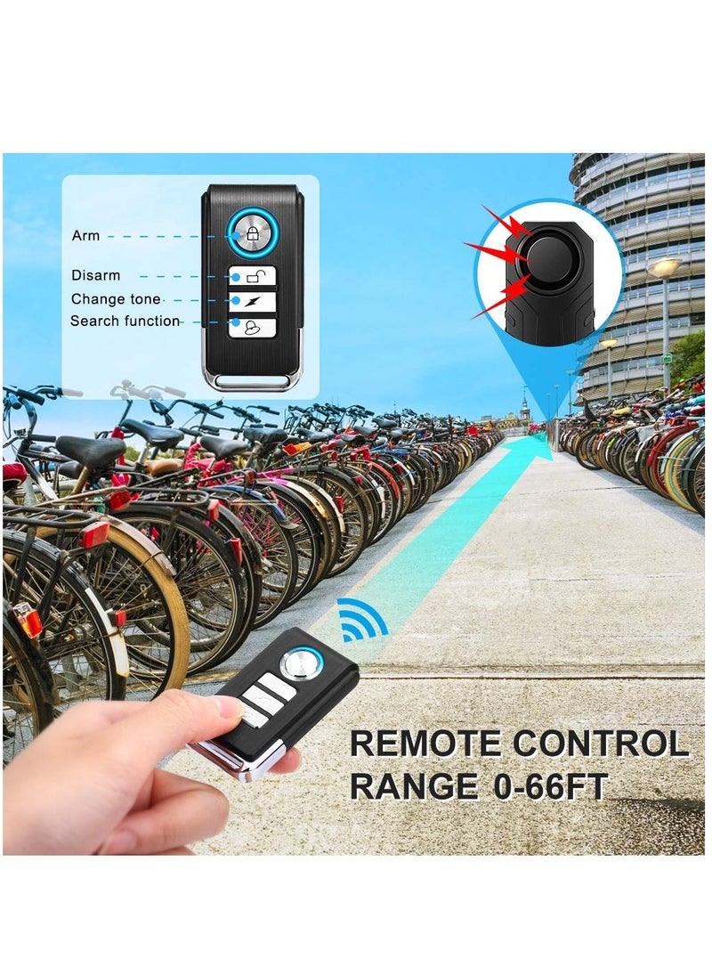 SYOSI - Bike Alarm with Remote, 113dB Wireless Anti-Theft Vibration Motorcycle Bicycle Alarm Waterproof Vehicle Security Alarm System (1 Host, 1 Remote) - Image 1