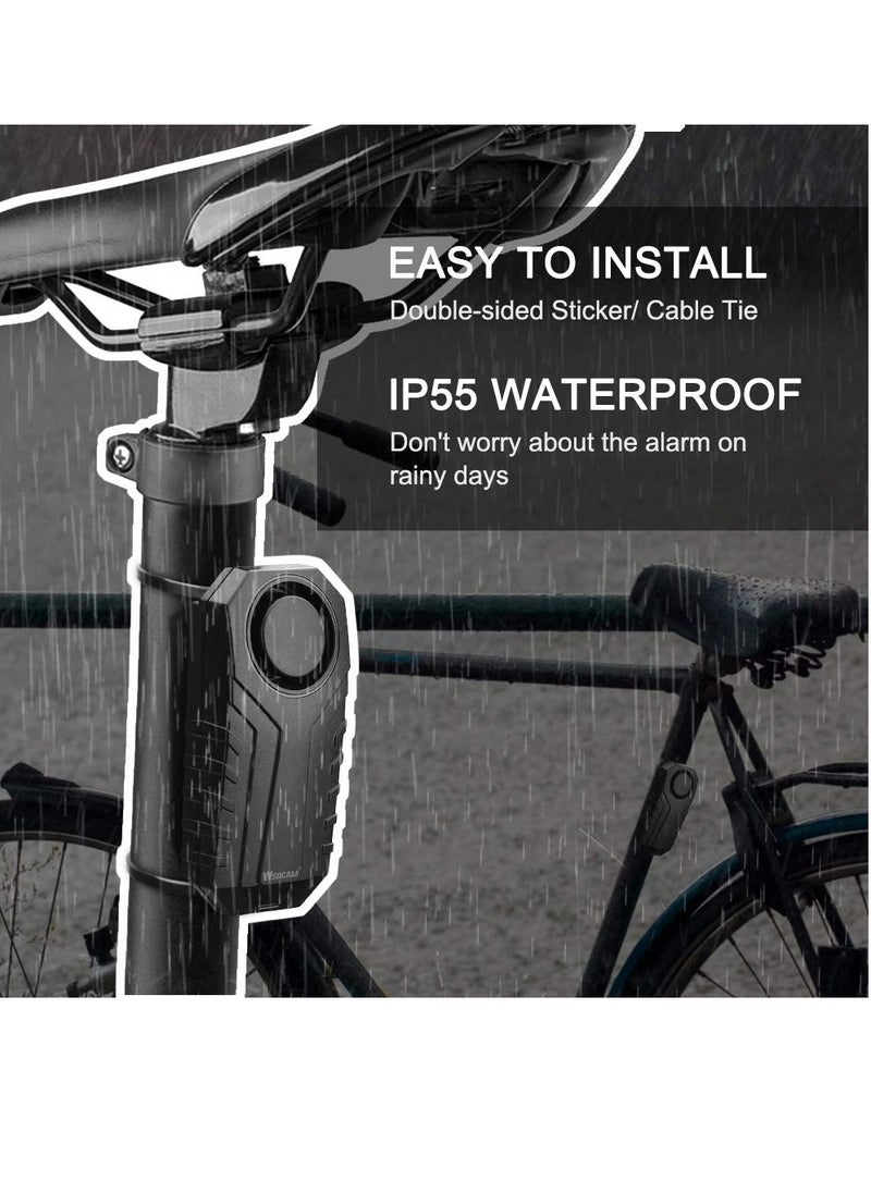 SYOSI - Bike Alarm with Remote, 113dB Wireless Anti-Theft Vibration Motorcycle Bicycle Alarm Waterproof Vehicle Security Alarm System (1 Host, 1 Remote) - Image 1