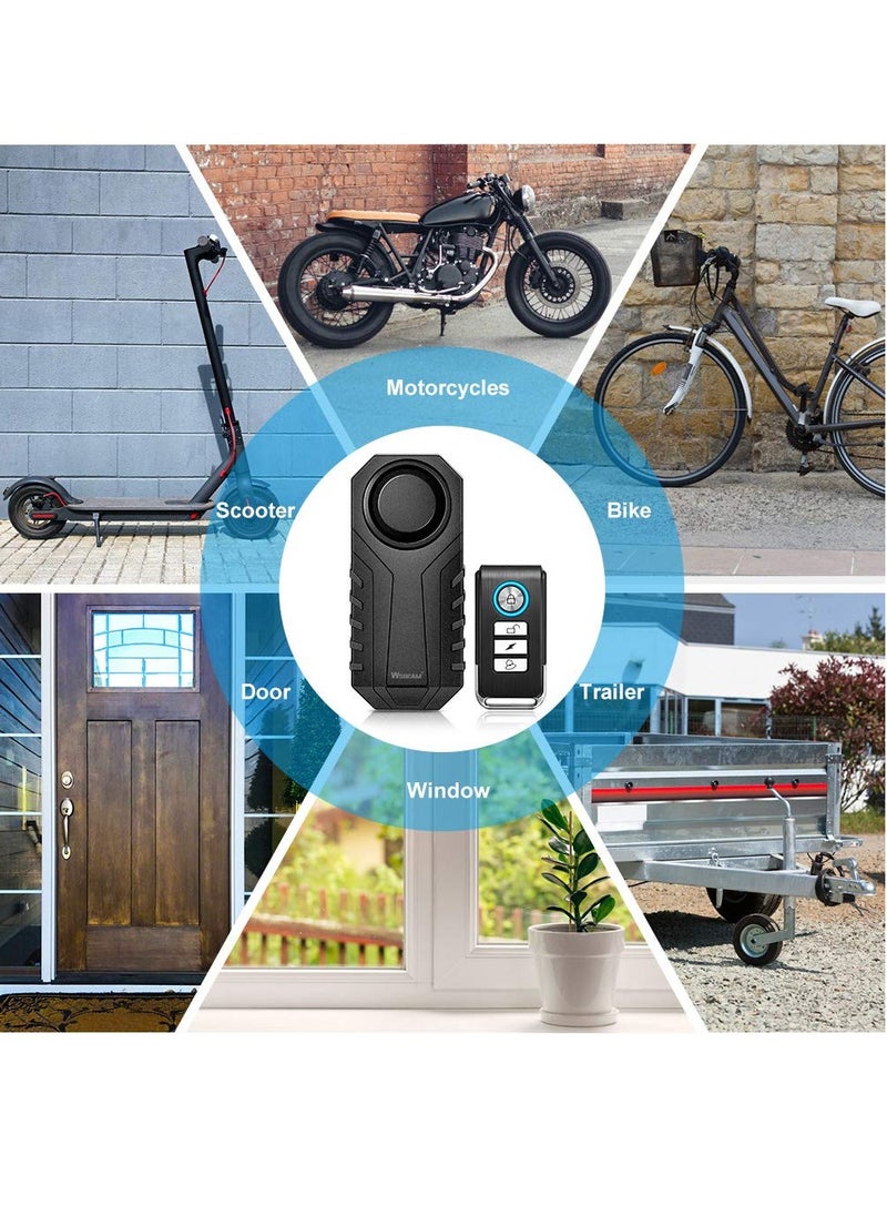 SYOSI - Bike Alarm with Remote, 113dB Wireless Anti-Theft Vibration Motorcycle Bicycle Alarm Waterproof Vehicle Security Alarm System (1 Host, 1 Remote) - Image 1