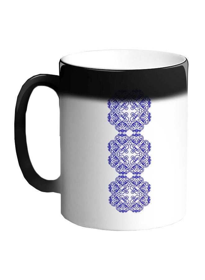 RYN Decorative Vertical Printed Colour Changing Coffee Mug Black 11ounce