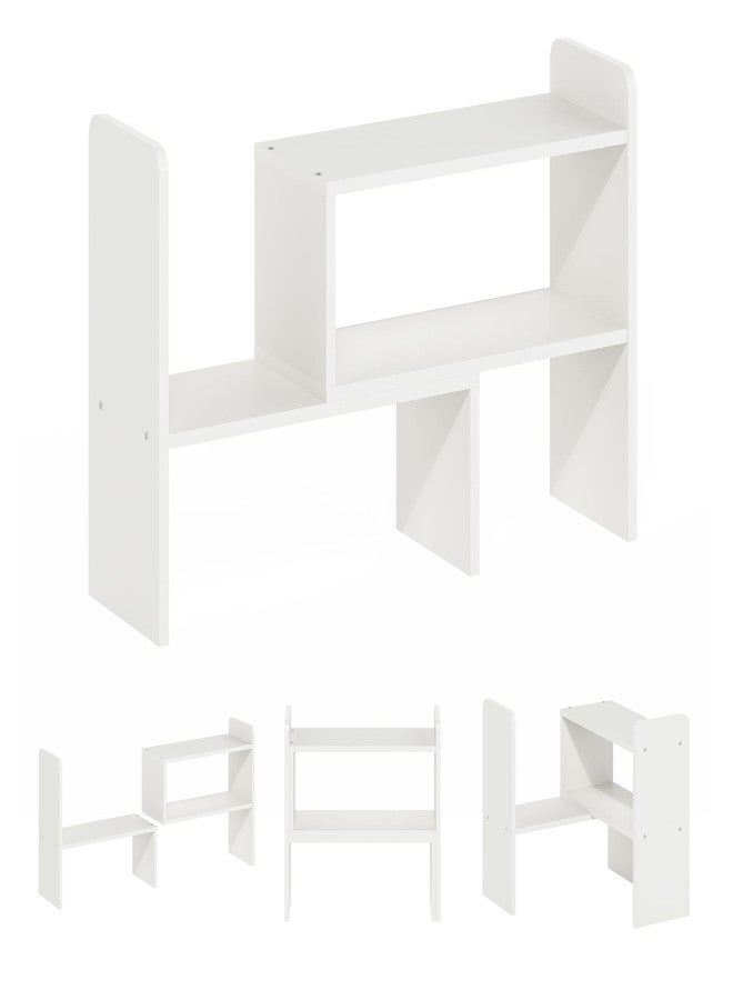 Furinno Classic Desk Top Organizer Bookshelf, White - Image 5