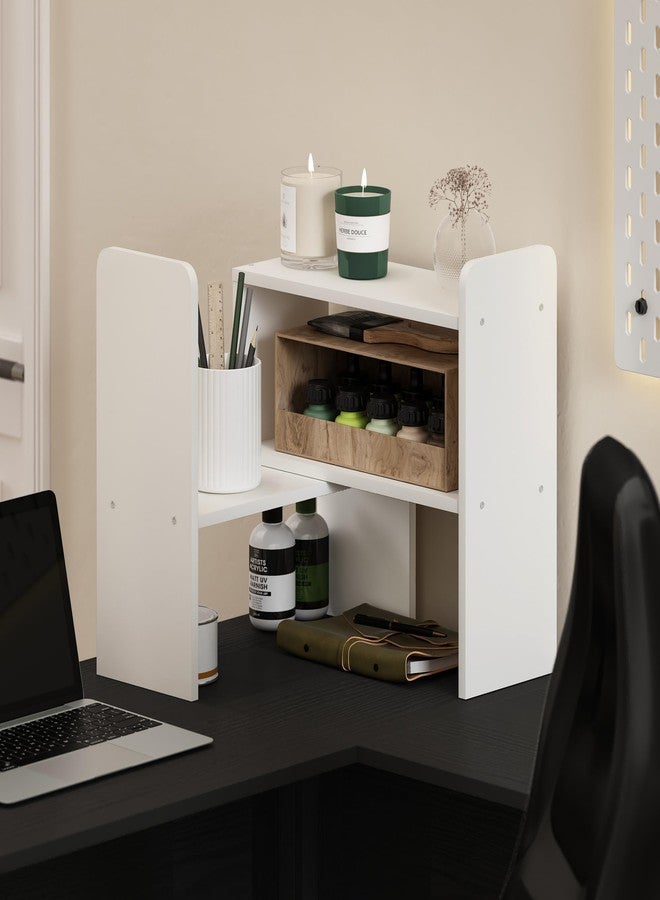 Furinno Classic Desk Top Organizer Bookshelf, White - Image 2