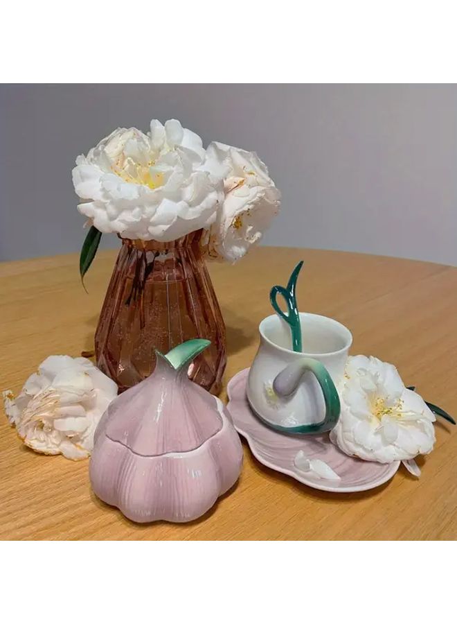 Purple Garlic Ceramic Storage Jar With Lid For Kitchen Dining Table Home Decor - Image 5