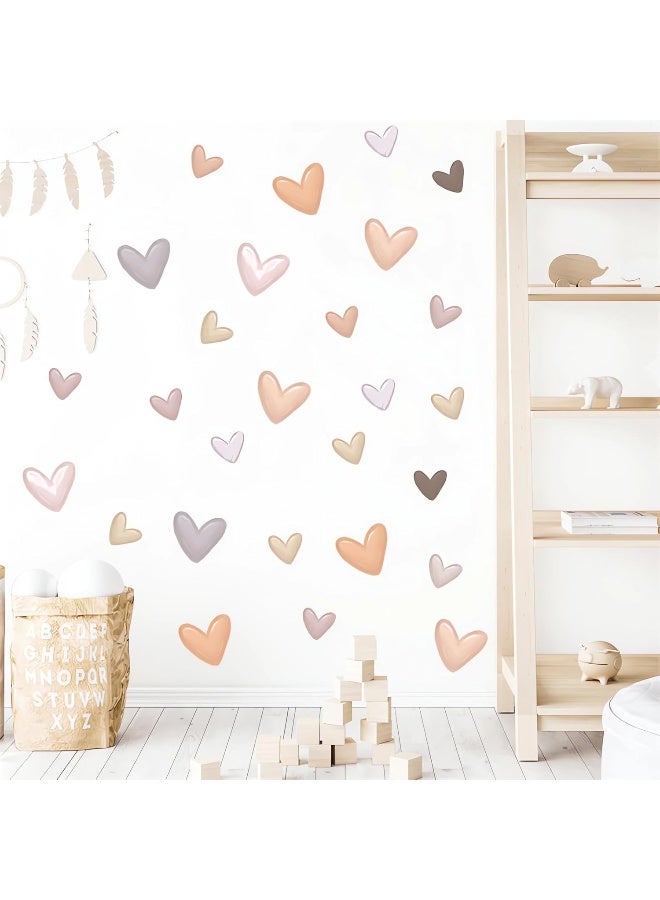Home Trove sacinora 12 Sheets 120 Pcs Gray Brown Love Heart Graphics Wall Stickers, Ins Style Romantic Love DIY Wall Decals Removable Vinyl Peel and Stick for Nursery Bedroom Art Home Decorations - Image 2