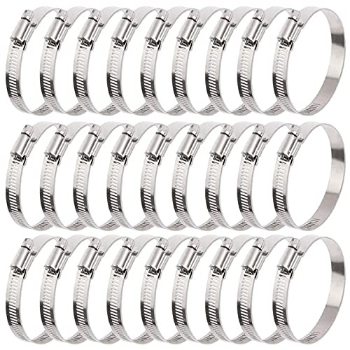 LISHINE 30 Pcs 3 inch Hose Clamp Adjustable Stainless Steel Hose Clamps Worm Gear Clamps Adjustable 72-95mm Range, Duct Clamp, Worm Drive Clamp for Automotive, Water Pipe, Hose Clip - Image 1