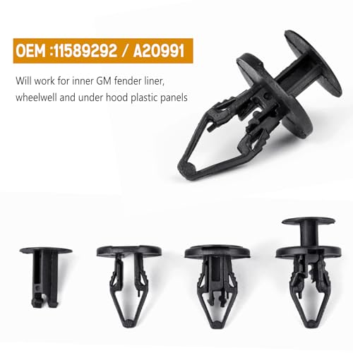 UNIGT 3 in 1 GM A20991 Fender Liner Clips Compatible with 11589292 Bumper Fastener Rivet 21030249 Door Trim Panel 1605396/1595864 GMC Trucks Buick Plastic Push Pins - Image 5