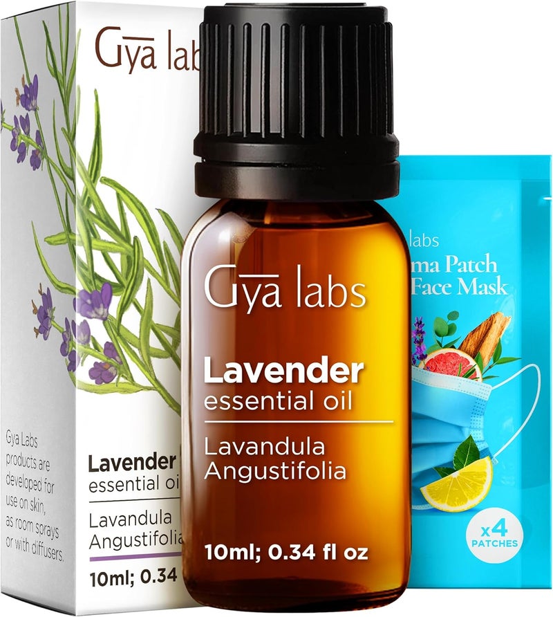 gya labs زيت اللافندر الأساسي من جيا لابز - 0.34 فل أوقية - للشعر، البشرة، الناشر، العلاج العطري وصناعة الشموع المنزلية - Image 1