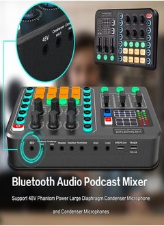 Sunbmebge Professional Audio Mixer/Audio Interface with DJ Mixer Live Sound Effects and Voice Changer/48V Phantom Power Stereo DJ Studio Streaming/Great for Streaming/Podcasting/Gaming  - Image 4