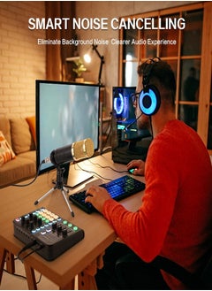 Sunbmebge Professional Audio Mixer/Audio Interface with DJ Mixer Live Sound Effects and Voice Changer/48V Phantom Power Stereo DJ Studio Streaming/Great for Streaming/Podcasting/Gaming  - Image 3