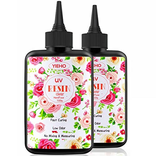 YIEHO UV Resin-200g Upgraded Crystal Clear Hard UV Curing Epoxy Resin Starter Supplies for Craft Jewelry Making - Image 1
