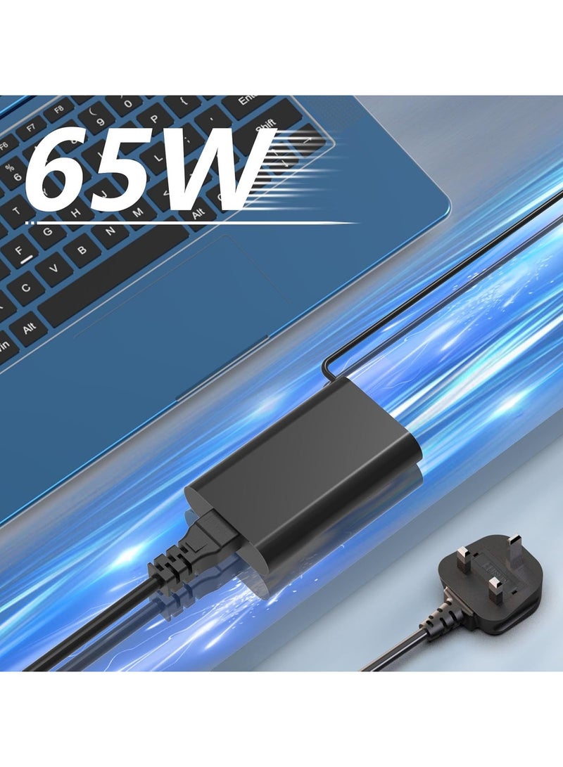 65W USB-C Laptop Charger – Replacement AC Adapter Power Supply with UK 3-Pin Power Cord – Compatible with Dell Laptops - Image 2
