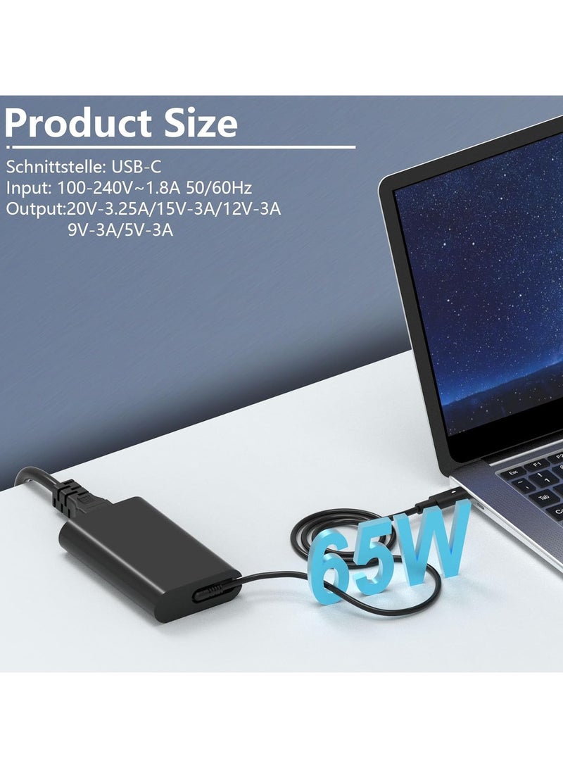 65W USB-C Laptop Charger – Replacement AC Adapter Power Supply with UK 3-Pin Power Cord – Compatible with Dell Laptops - Image 5