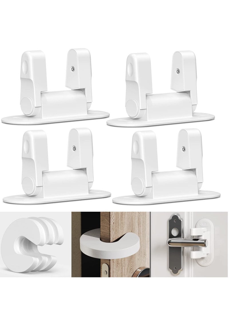 XiuWoo Childproof Door Lever Lock, 7 Pieces Hole-free Handle Holder Kids Safety Lock Blocking Tool Stopper Interior Accessories for Preventing Finger Pinch Injuries Slamming - Image 1