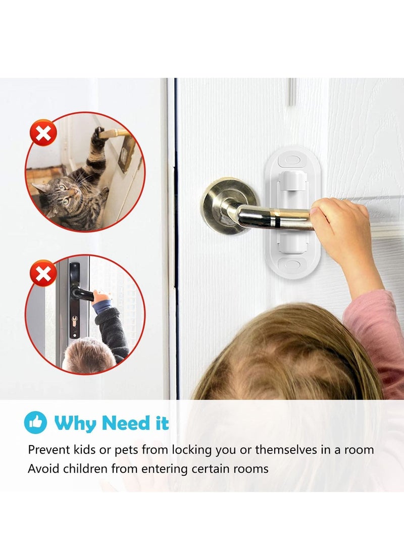 XiuWoo Childproof Door Lever Lock, 7 Pieces Hole-free Handle Holder Kids Safety Lock Blocking Tool Stopper Interior Accessories for Preventing Finger Pinch Injuries Slamming - Image 5