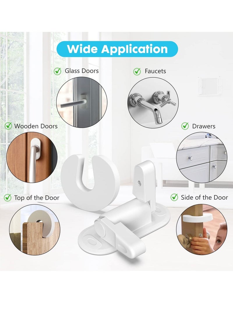 XiuWoo Childproof Door Lever Lock, 7 Pieces Hole-free Handle Holder Kids Safety Lock Blocking Tool Stopper Interior Accessories for Preventing Finger Pinch Injuries Slamming - Image 3