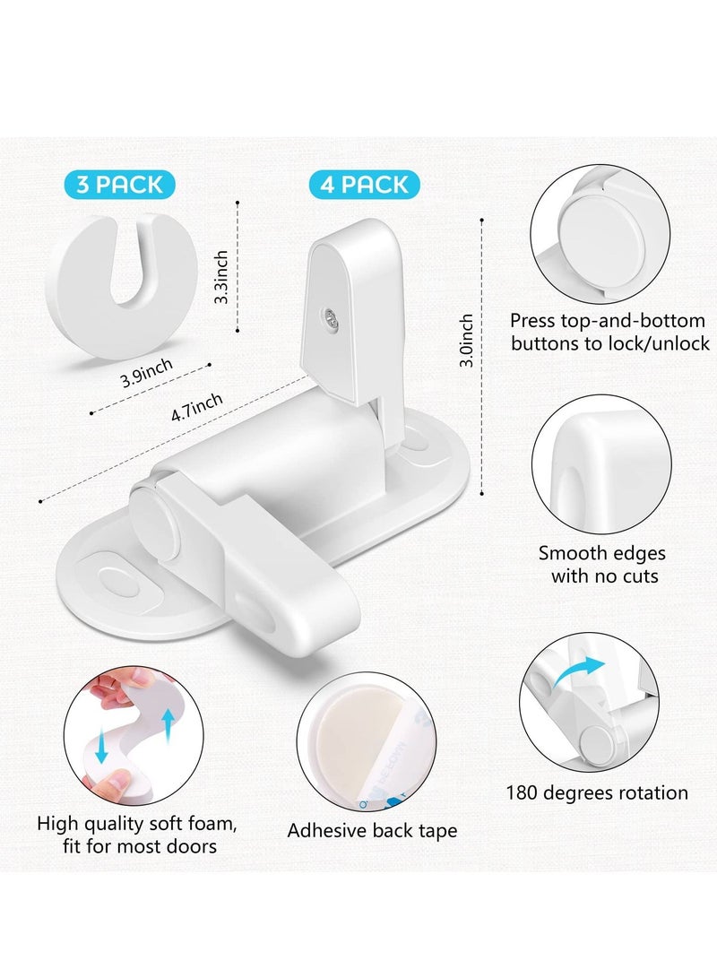 XiuWoo Childproof Door Lever Lock, 7 Pieces Hole-free Handle Holder Kids Safety Lock Blocking Tool Stopper Interior Accessories for Preventing Finger Pinch Injuries Slamming - Image 4