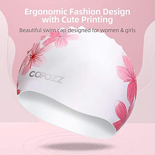 COPOZZ Stylish Silicone Swim Cap for Women – Comfortable, Durable, and Hair-Protecting Design - Image 3