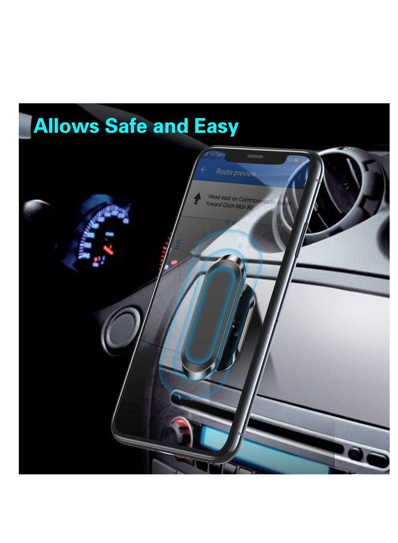 ECVV حامل هاتف مغناطيسي ECVV للسيارة، حامل هاتف مغناطيسي قوي للسيارة، حامل لوحة القيادة العالمي القابل للتعديل 360 درجة، يناسب iPhone وSamsung وجميع الهواتف الذكية مع لاصق - أسود - Image 2