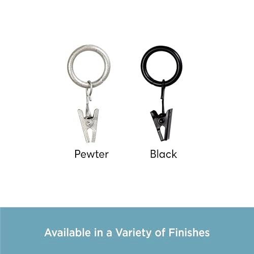 Kenney Petit Window Curtain Clip Rings, Pewter, 14 count (pack of 1) - Image 5