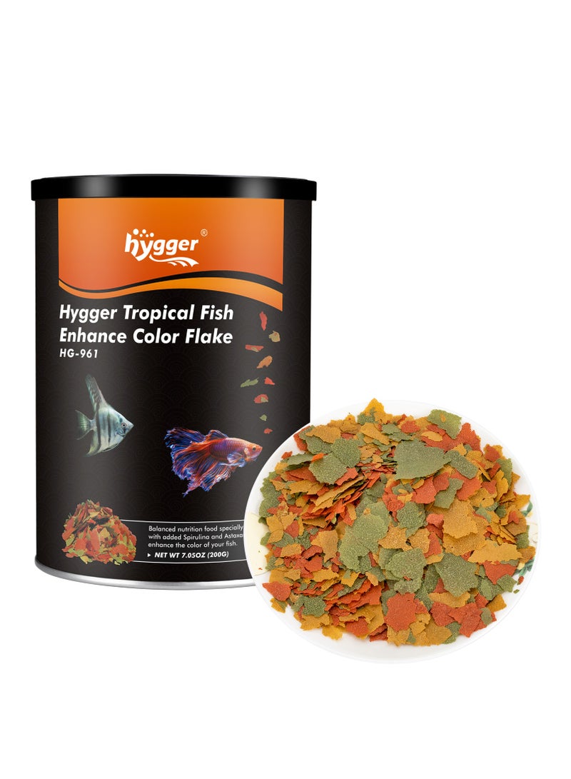 Hygger رقائق طعام الأسماك الاستوائية من هيجر | تعزيز الصحة للأغلب الأسماك مثل البيتا، السمكة الملائكية، الجوبي، التترا وغيرها - Image 1