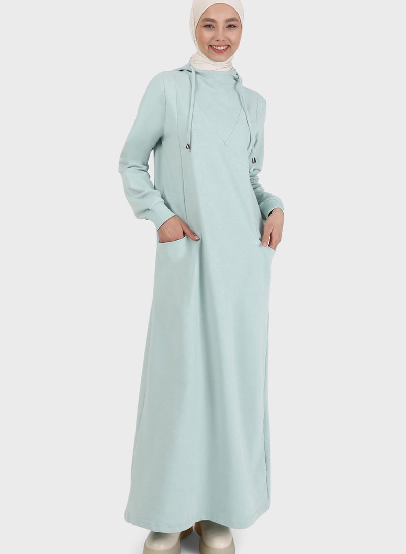 Refka by modanisa Pocket Detail Hooded Dress - Image 4