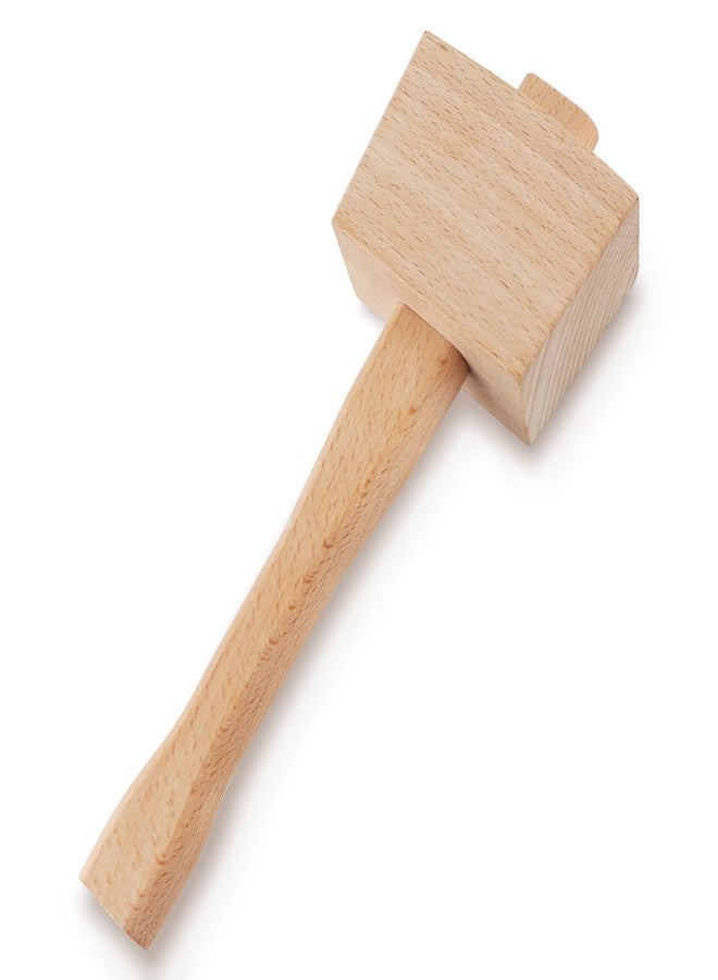 Sanbege 9.6" Wooden Mallet, Solid Beechwood Ice Hammer, Damage Free Striking Carpenter Hand Tool for Woodworking, Wood Carving, Leather Work, Walnut Cracking - Image 2