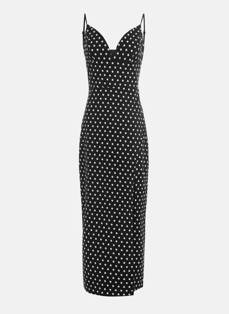 Lichi Polka dot fitted midi dress