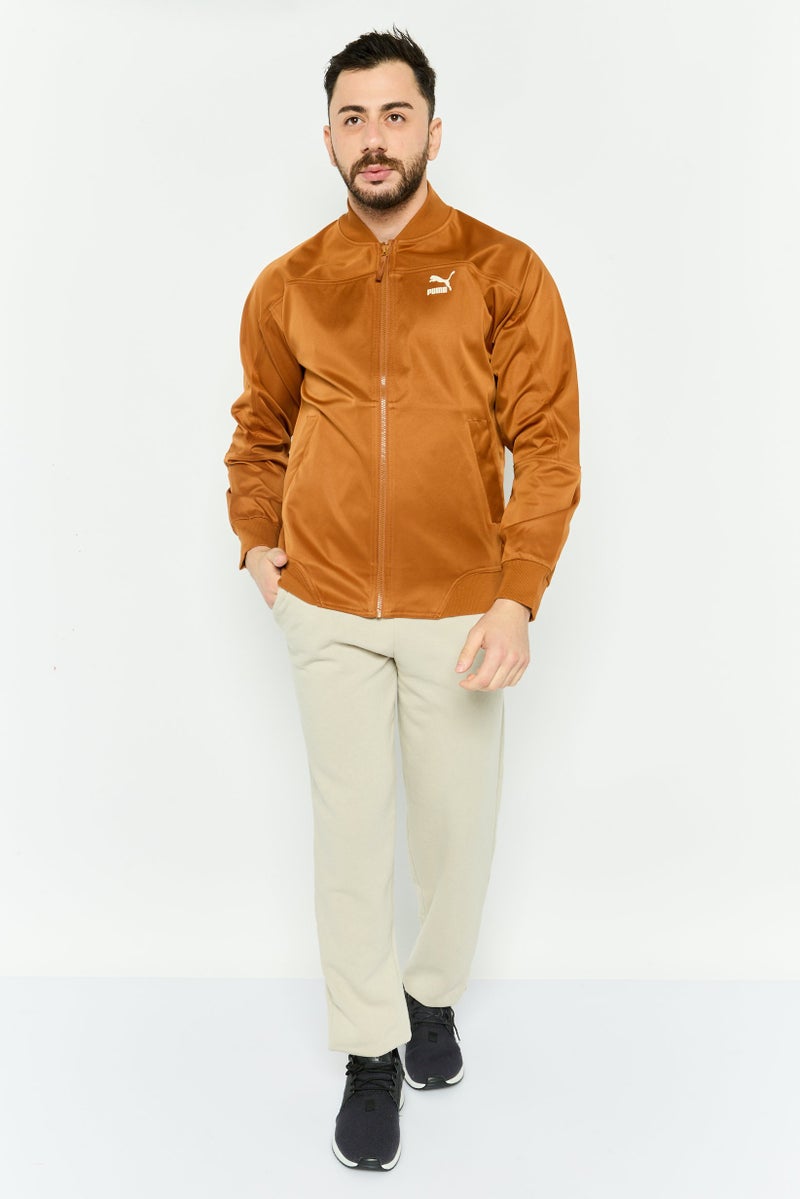 PUMA جاكيت رياضي للرجال بأكمام طويلة مناسب للخارج، بني - Image 2