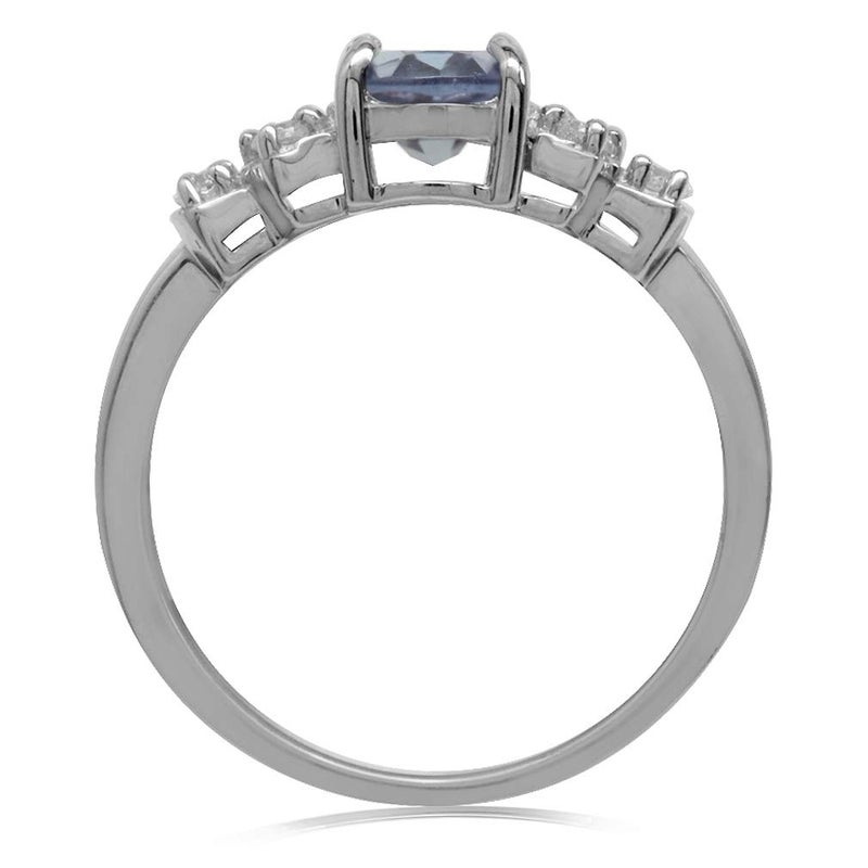 Silvershake Simulated Color Change Alexandrite White Gold Plated 925 Sterling Silver Engagement Ring Size 9 - Image 4