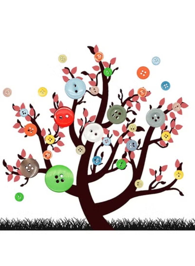 fantasize 1000 Pcs Resin Buttons, Assorted Sizes Round Craft Buttons for Sewing DIY Crafts, Children's Manual Button Painting, Mixed Colors - Image 2