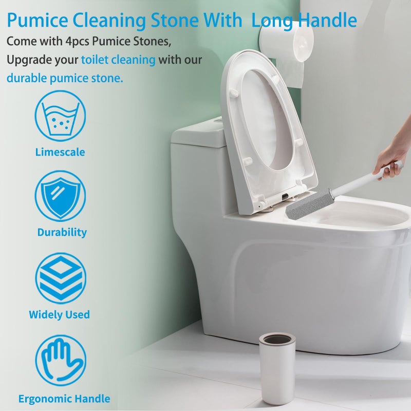 Herda 5 Packs Pumice Cleaning Stone with Extra Long Handle, Pumice Stone for Toilet Bowl Clean for Cleaning Toilets, Bathtubs, Grills, Swimming Pools, Sinks - Image 5