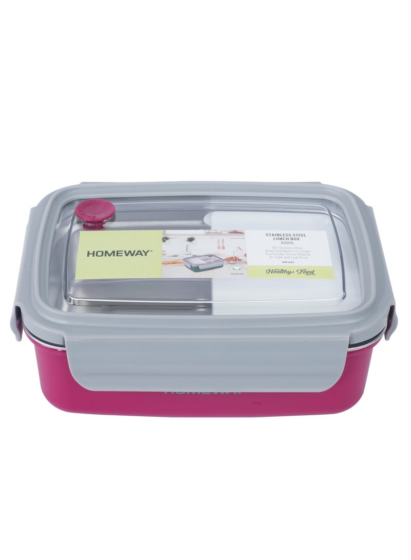 Homeway Stainless Steel Lunch Box 800 ML – Leak-Proof, Portable Food Container for Adults & Kids - Image 1
