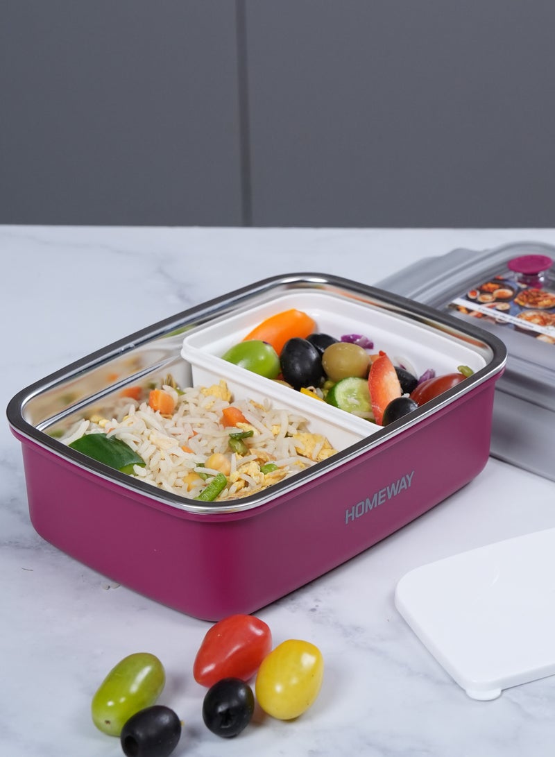 Homeway Stainless Steel Lunch Box 800 ML – Leak-Proof, Portable Food Container for Adults & Kids - Image 4