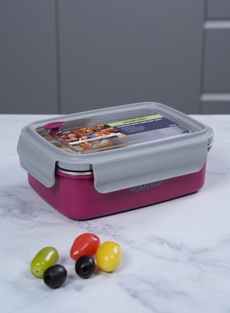 Homeway Stainless Steel Lunch Box 800 ML – Leak-Proof, Portable Food Container for Adults & Kids - Image 2