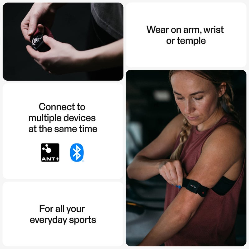 Polar Verity Sense - Optical Heart Rate Monitor Armband - ANT+, Dual Bluetooth, Black, M-XXL - Image 5