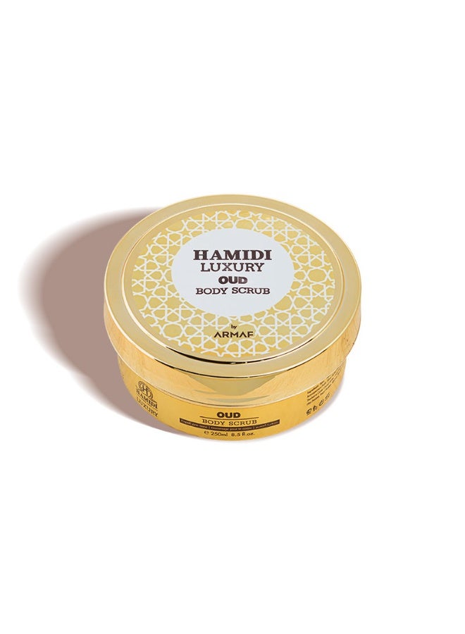 Hamidi Luxury Oud Body Scrub 250ml | Deep Cleansing & Nourishing Body Treatment with Long-Lasting Oud Fragrance for Smooth, Radiant & Revitalized Skin