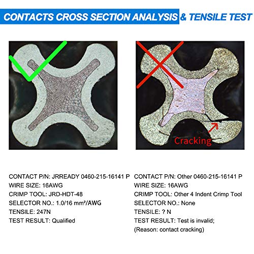 JRready ST6118 DT Connector Terminal Kit Contact Size 16, Male Pins 0460-215-16141/Female Sockets 0462-209-16141 Solid Contacts Wire Gauge 14-20 AWG, 100 Pairs - Image 2