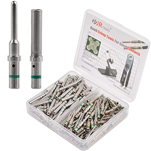 JRready ST6118 DT Connector Terminal Kit Contact Size 16, Male Pins 0460-215-16141/Female Sockets 0462-209-16141 Solid Contacts Wire Gauge 14-20 AWG, 100 Pairs - Image 1