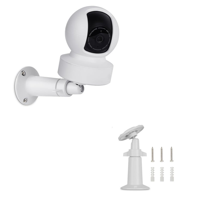UYODM 360Â° Adjustable Wall Mount Compatible with Kasa Indoor Pan/Tilt Smart Security Camera/Kasa 2K QHD Camera Pan/TP-Link Tapo C200, Rustproof Aluminum Alloy Security Bracket White(Not Included Camera) - Image 1
