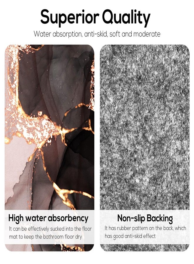 Seorsok Pink Gold Marble Shower Curtain Sets 4 Piece with Rugs,Black Pink Gold Bathroom Sets with Shower Curtain and Rugs and Accessories, Modern Bathroom Decor with Bath Mats and 12 Plastic Hooks - Image 5