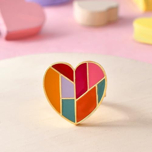 VOYLLA Valentine's Day Mosaic Heart Ring, Gift For Her, Valentines Gift For Her - Image 2