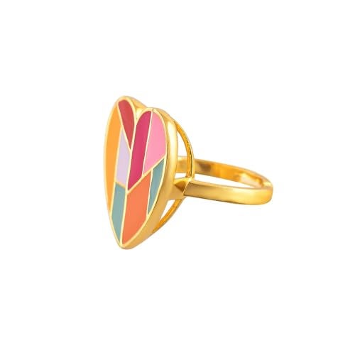 VOYLLA Valentine's Day Mosaic Heart Ring, Gift For Her, Valentines Gift For Her - Image 1