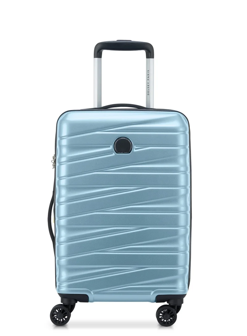 DELSEY Paris Tiphanie 55cm Hardcase 4 Double Wheel Expandable Cabin Luggage Trolley Case Aqua - 00389280142ME